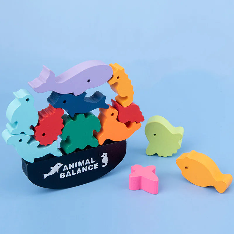 Animal Balance Building Blocks Game for Kids