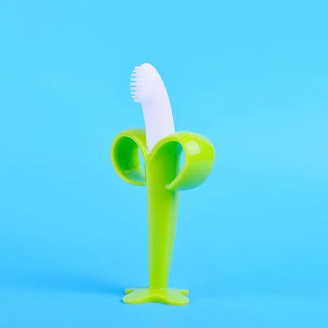 Banana Buds Silicone Baby Teether & Training Toothbrush