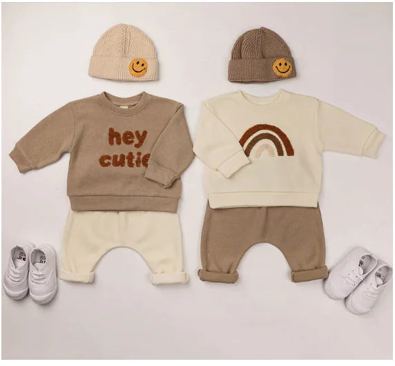 100% Organic Cotton Unisex 2-Piece Set - Cozy & Stylish for Spring & Autumn