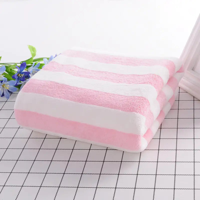 Ocean Breeze Coral Velvet Beach Towels - Soft, Absorbent & Stylish