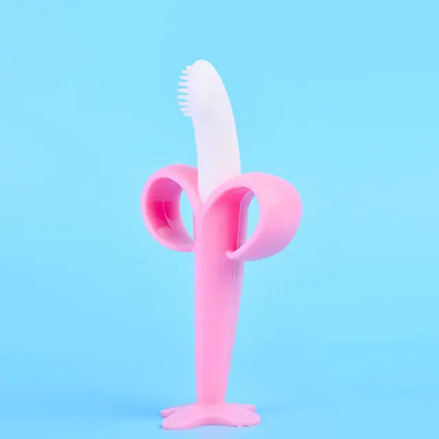 Banana Buds Silicone Baby Teether & Training Toothbrush