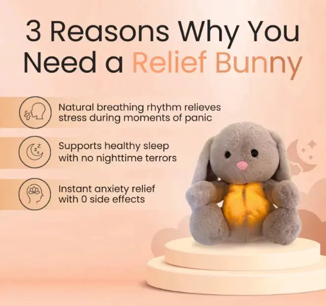 Breathing Rabbit Soothing Sensory Plush Toy for Babies