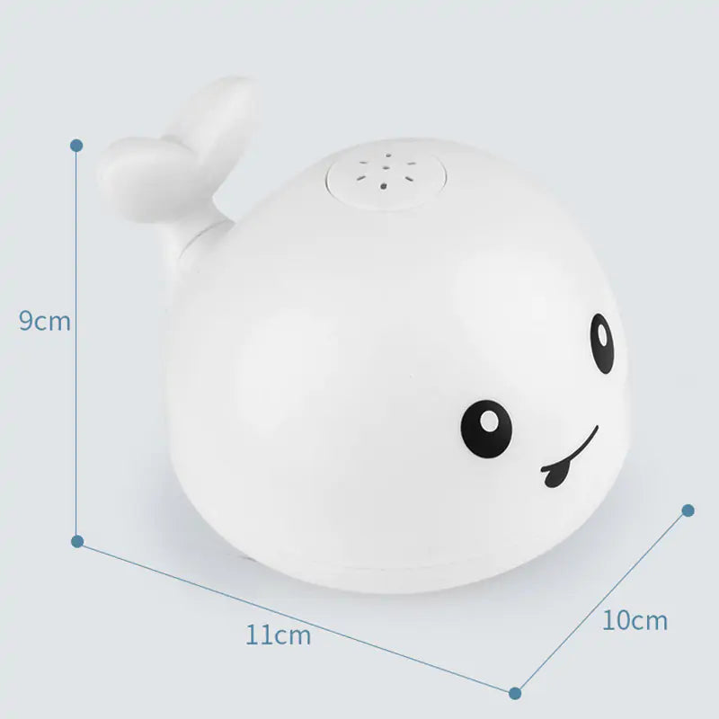 Baby Shower Whale Induction Water Spray Toy – White & Grey