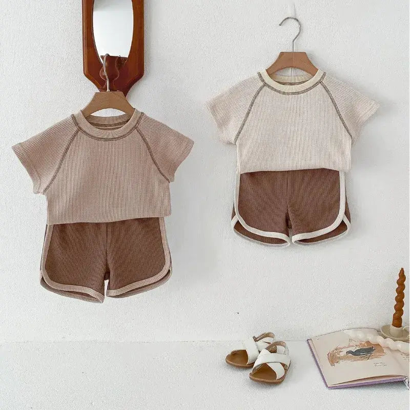 Cute Cotton Outdoor T-shirt and Short Outdoor Set for Boys