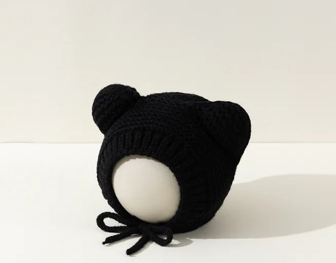 Knitted Winter Baby Beanie with Cute Bear Ears – Cozy and Adorable Hat for Baby Boys and Girls