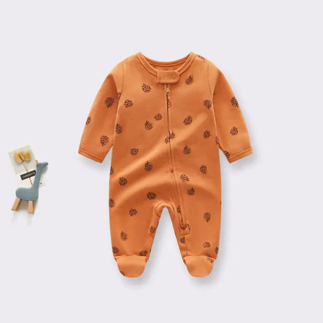 Knitted Coral Velvet Baby Footie Jumpsuit – Soft, Cozy, and Stylish for Newborns
