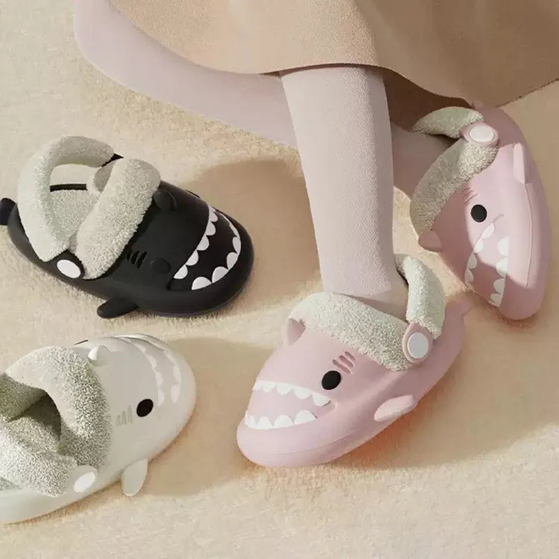 Detachable Kids Winter Shark Slippers – Warm, Cozy, and Fun