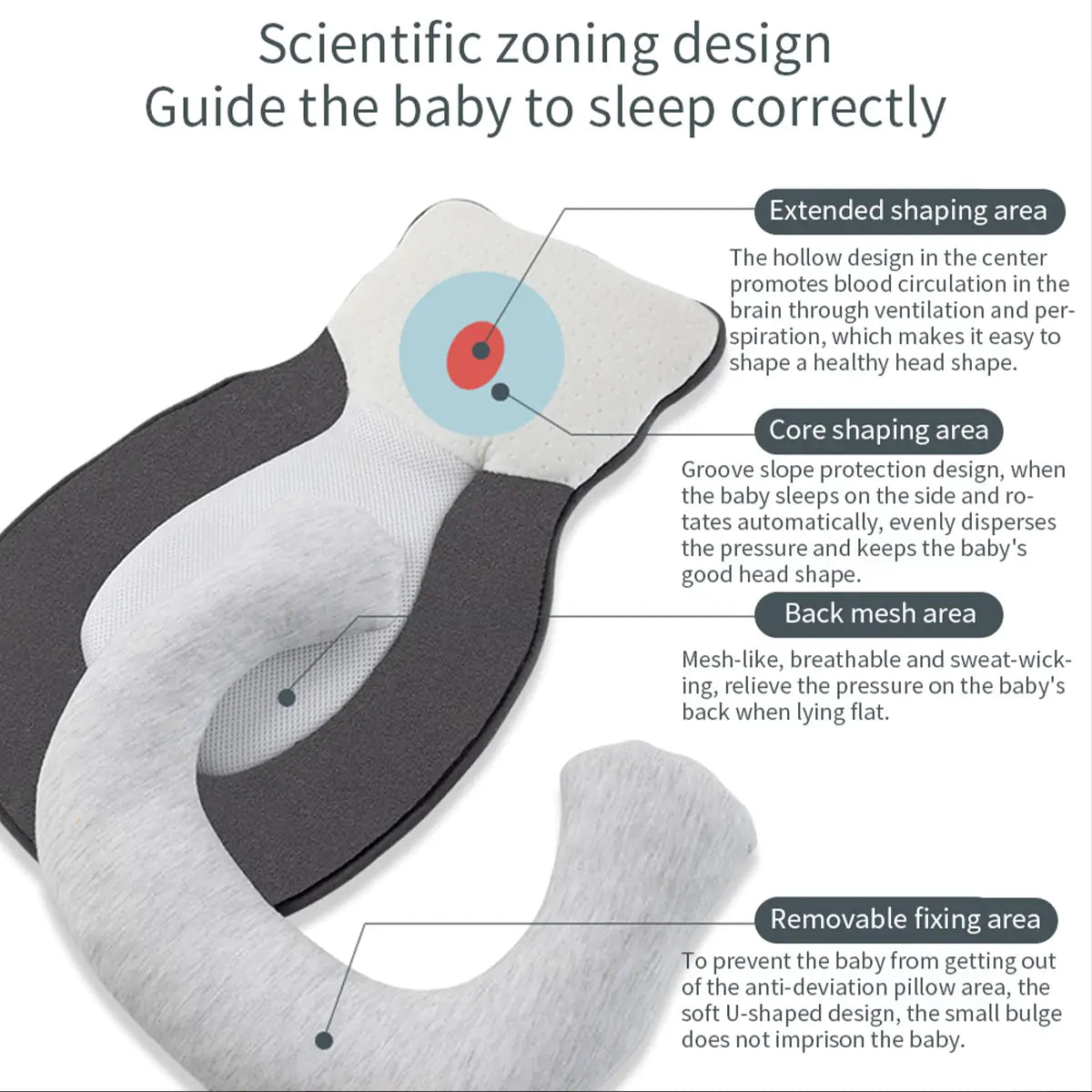 Infant Sleep Safety Comfort Pillow – Soft and Supportive for Safe Sleep
