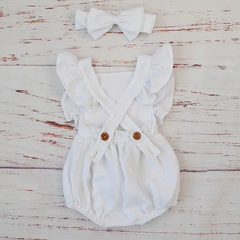 Pretty Organic Cotton Summer Playsuit for Girls