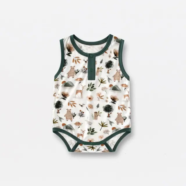 Bamboo Fiber Baby Zippered Romper – Soft, Eco-Friendly, and Comfortable for Newborns