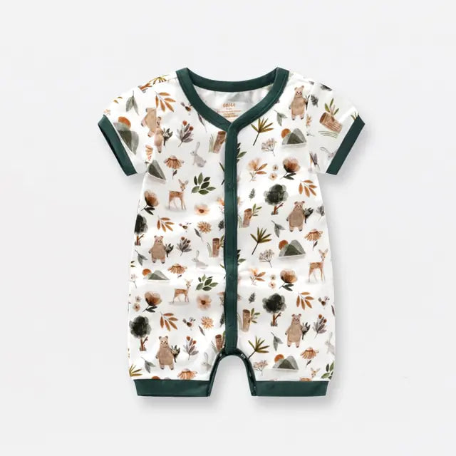 Bamboo Fiber Baby Zippered Romper – Soft, Eco-Friendly, and Comfortable for Newborns