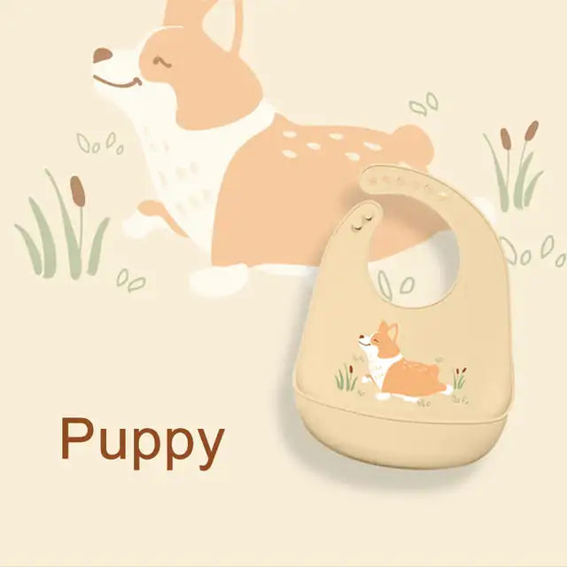 Silicone Baby Bib with Adjustable Neck Strap