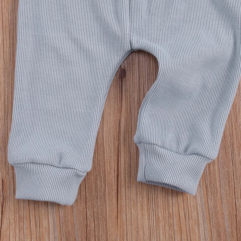 Newborn Baby Clothes Set with Rainbow Embroidery Top and Drawstring Pants