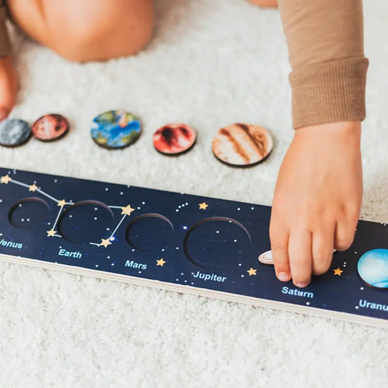 Montessori Solar System Puzzle Toy - Interactive Space Exploration for Kids