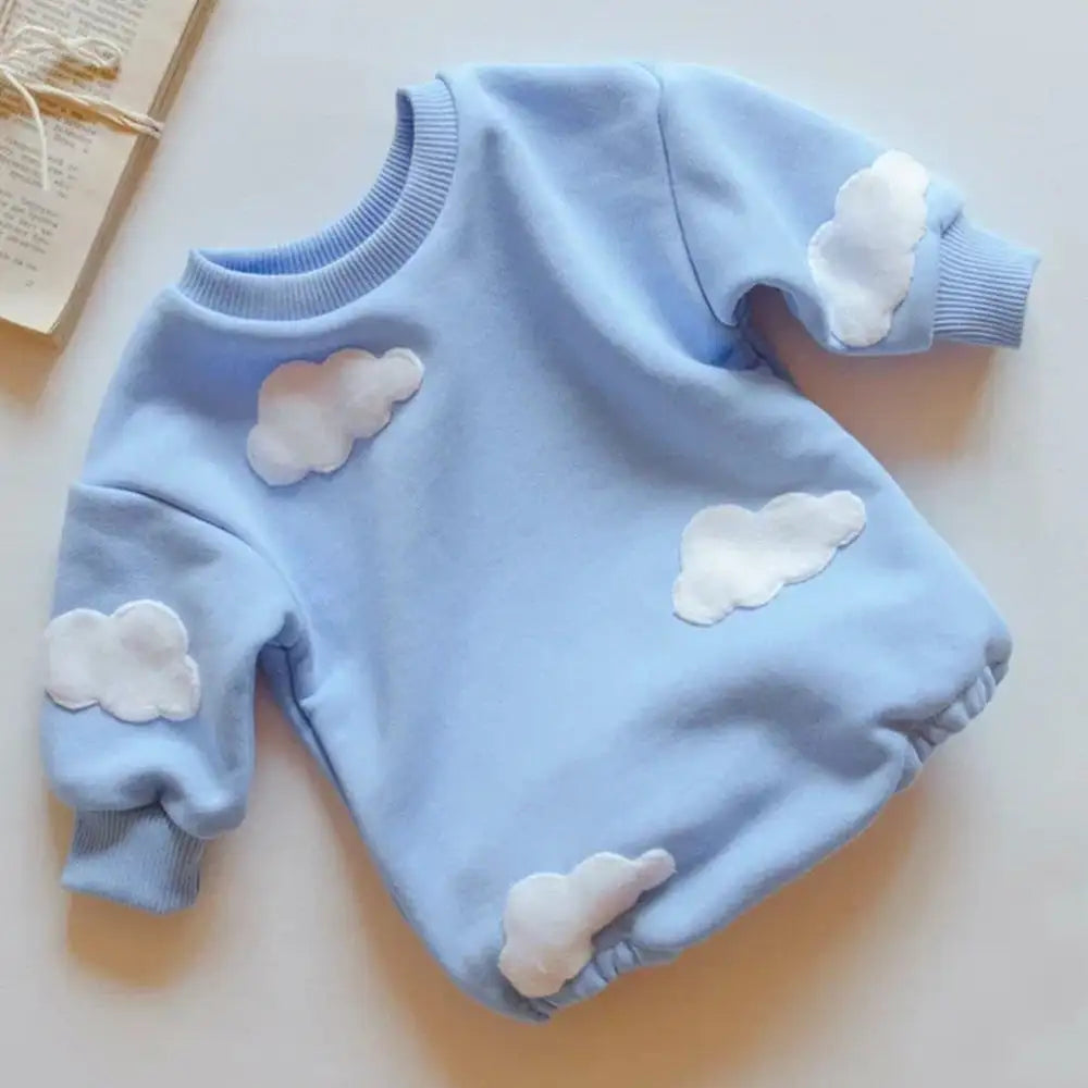 Flower Power and Cloud Oversized Romper for Girls