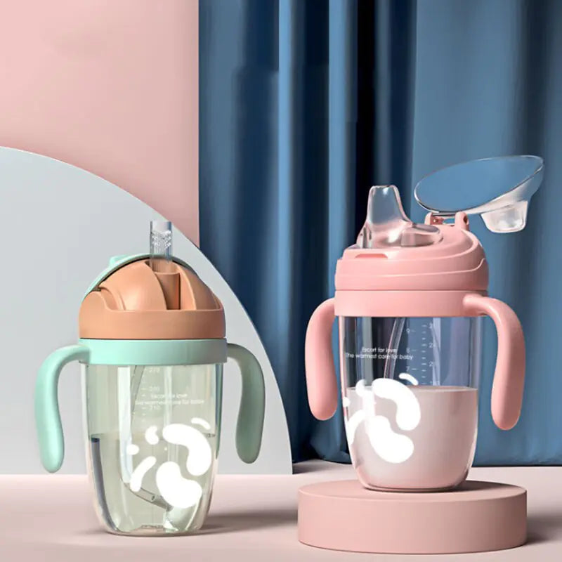 PPSU Baby Sippy Cup Bottle - Leak-Proof with Soft Spout & Straw Options