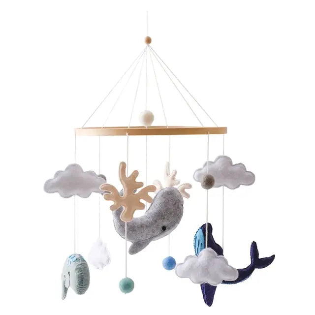 Crib Mobile Bed Bell with Calming Melodies and Rotating Characters
