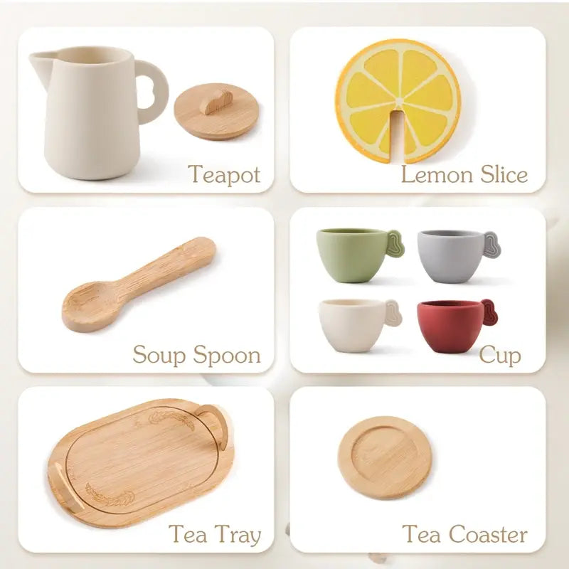 Baby Wooden Tea Set for Cognitive Development and Early Learning