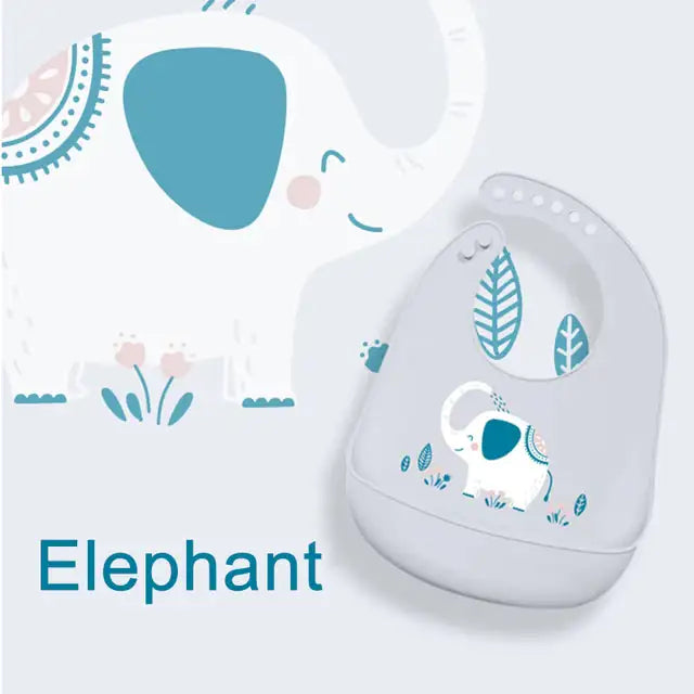 Silicone Baby Bib with Adjustable Neck Strap