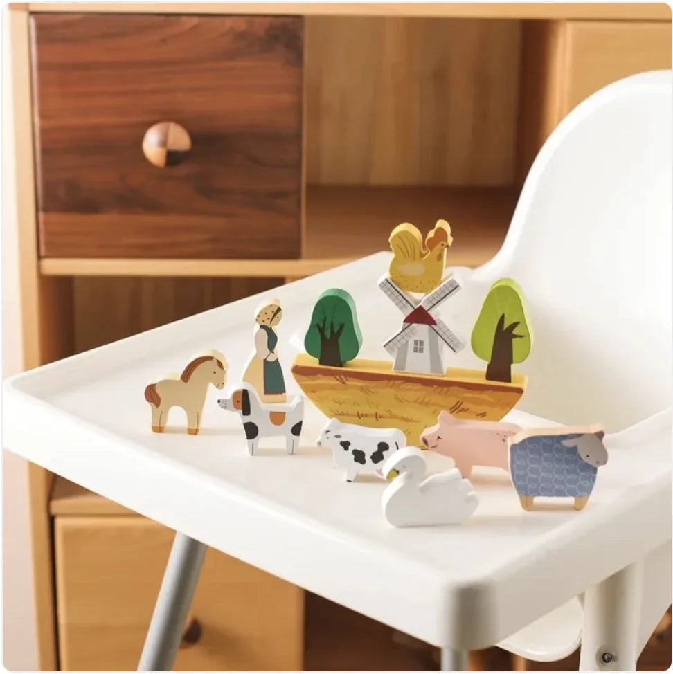 Children's Farm Animal Puzzle Stacking Blocks