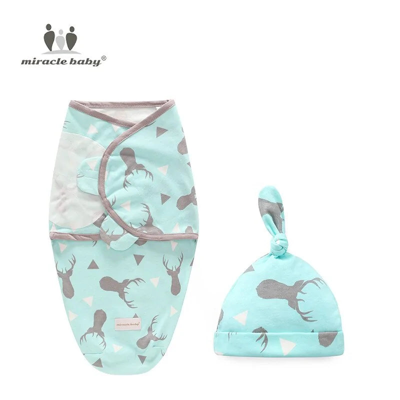 Cozy Baby Swaddle Blanket with Cap - Soft and Comfortable for Naptime and Bedtime