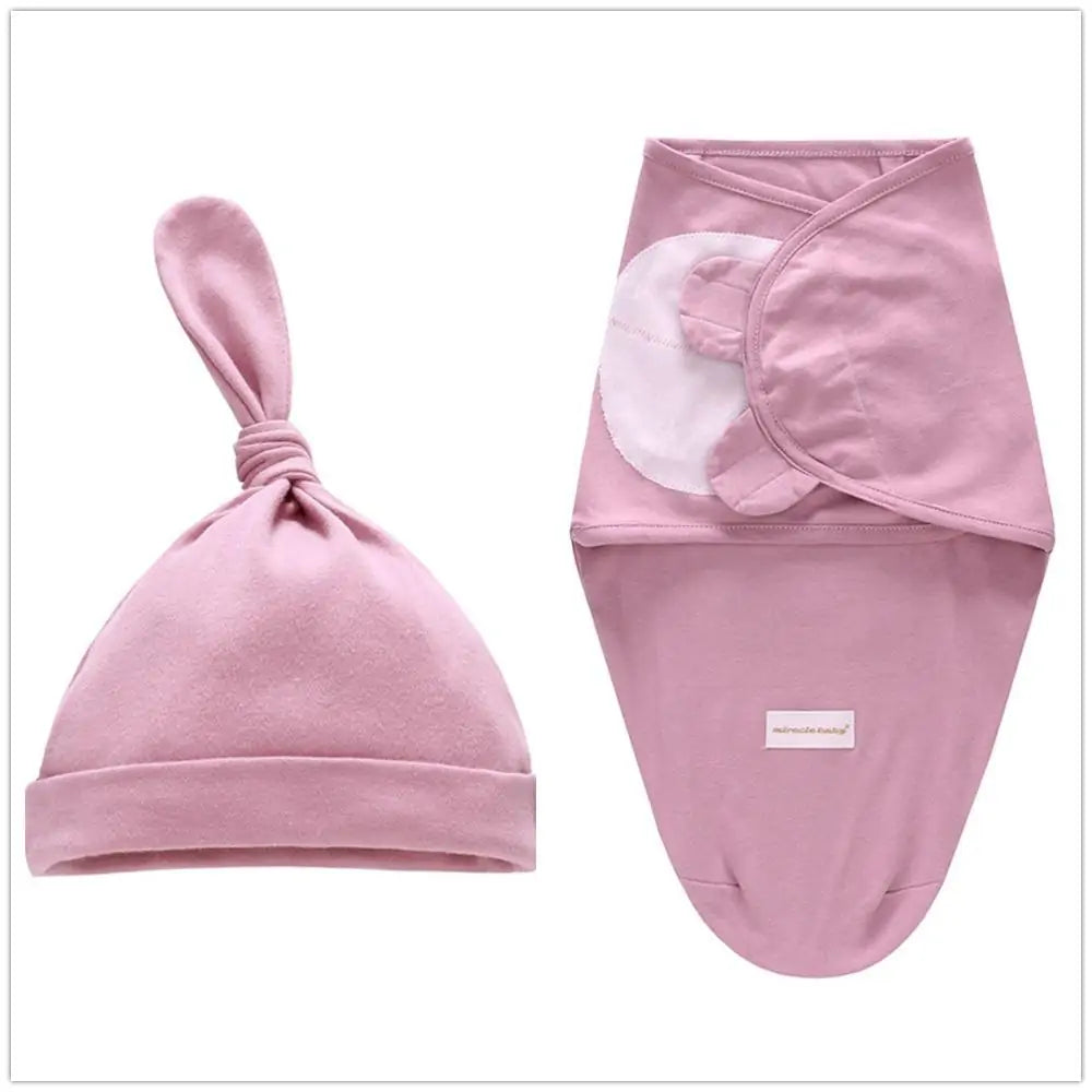 Cozy Baby Swaddle Blanket with Cap - Soft and Comfortable for Naptime and Bedtime