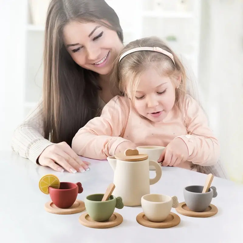 Baby Wooden Tea Set for Cognitive Development and Early Learning