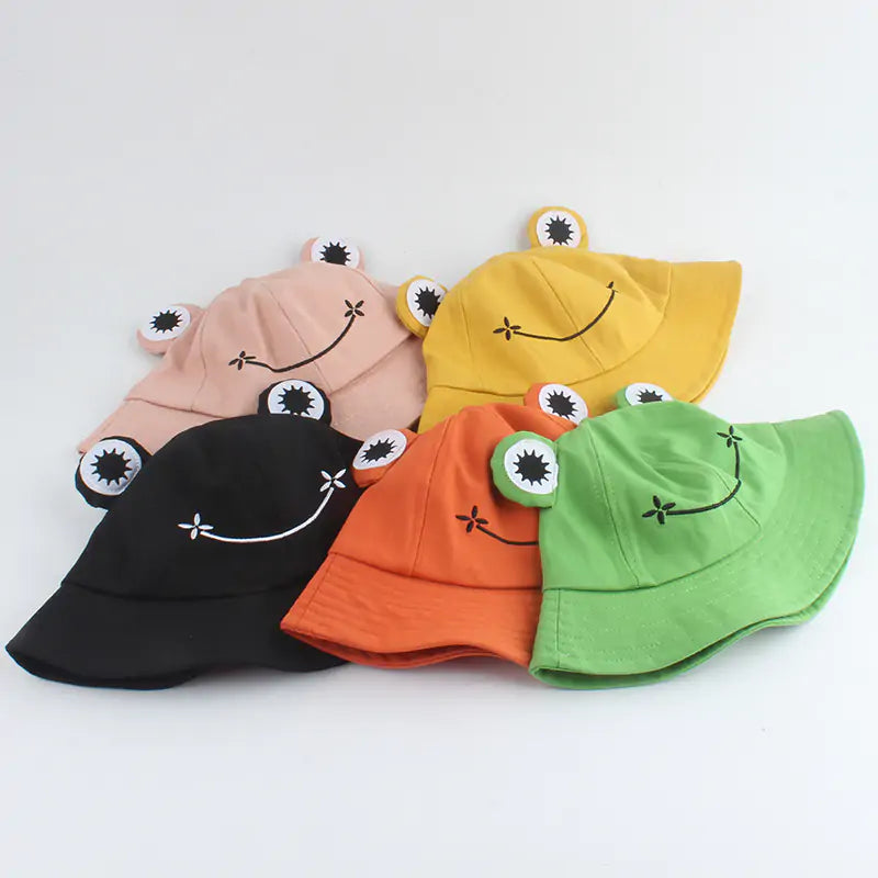 Frog Bucket Hat – Cute Cartoon Design, Lightweight Cotton, Sun Protection
