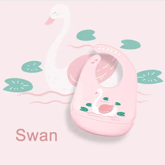 Silicone Baby Bib with Adjustable Neck Strap