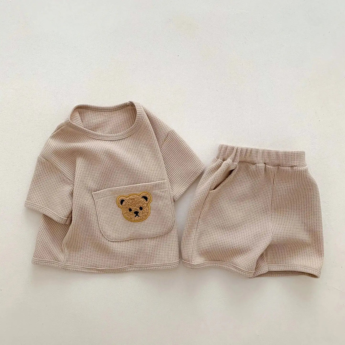 Bear Waffle Texture Toddler Comfort Set