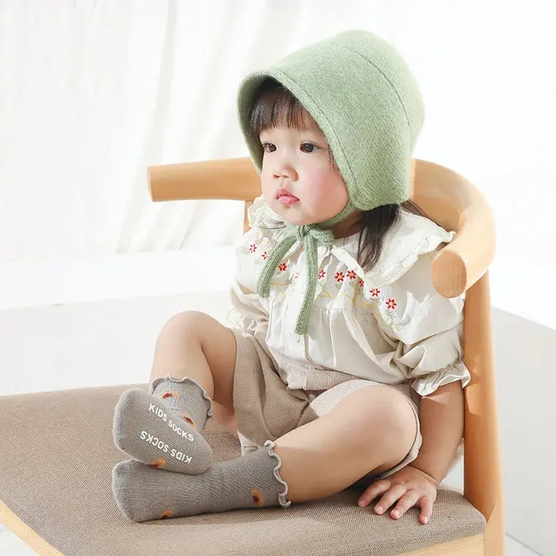 Set of 3 Pairs of Anti-Slip Children's Socks – Soft Cotton, Comfortable & Safe for Boys and Girls