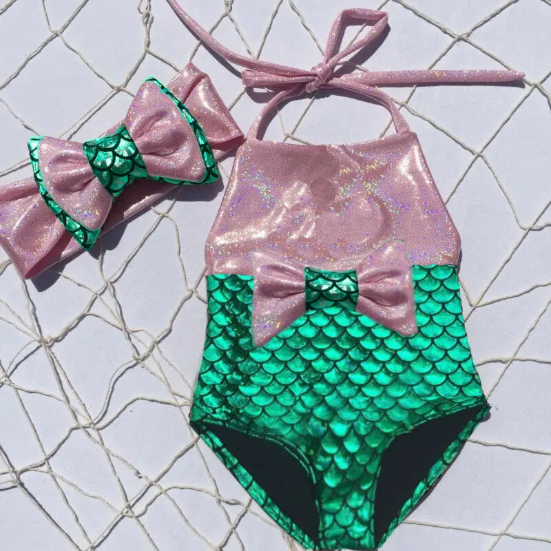 Little Mermaid Swimsuit Set for Baby Girls