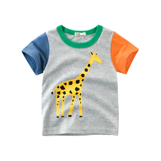 Cartoon Graphic Short Sleeve Tee for Boys