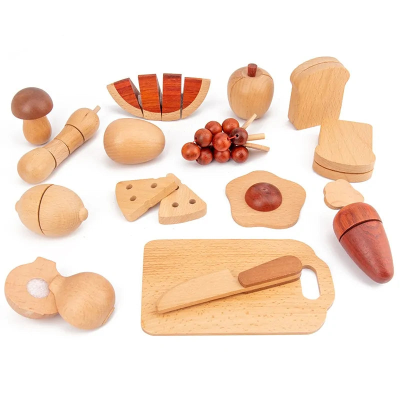 Log Wooden Kitchen Toy for Imaginative Play