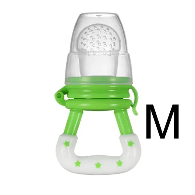 Squeeze Bottle Feeder – One-Handed Feeding with Reusable Silicone Spoon and Fruit Nibbler