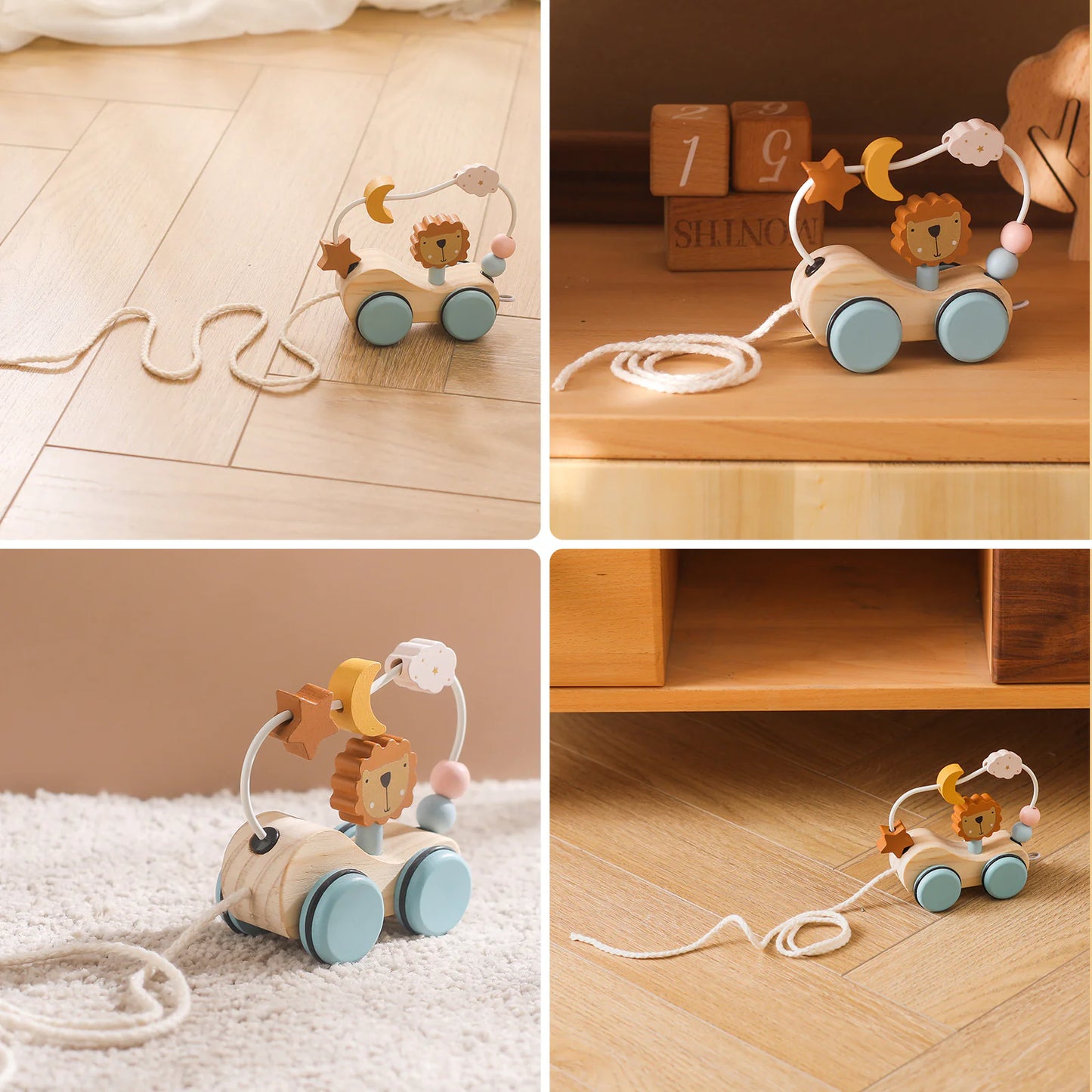 Wooden Building Block Train Toy