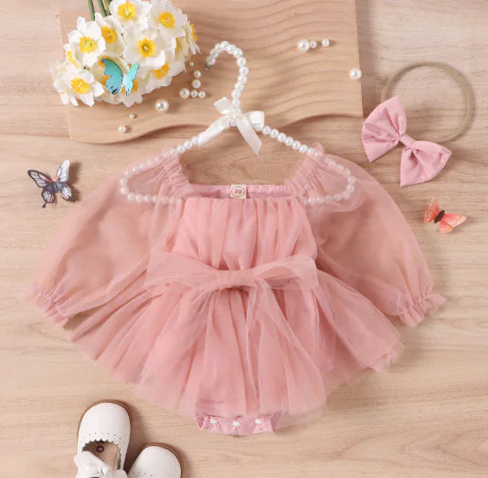 Charming Princess Party Dress with Ruffles and Bows