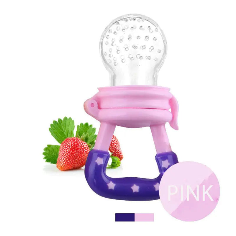 Squeeze Bottle Feeder – One-Handed Feeding with Reusable Silicone Spoon and Fruit Nibbler