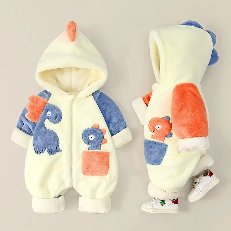 Plush Winter Romper for Baby Boys – Cozy and Stylish Loungewear for Cold Days
