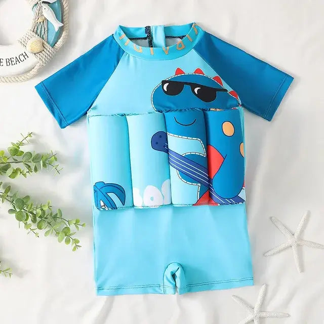 Splash & Play: Cartoon Float Rash Guard Swimsuit