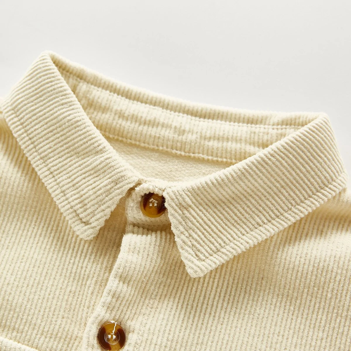 Autumn Baby Jumpsuit with Turn-Down Collar
