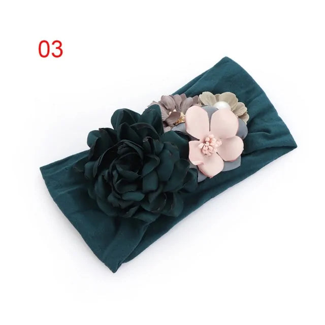 Soft Floral Bow Headband for Little Girls