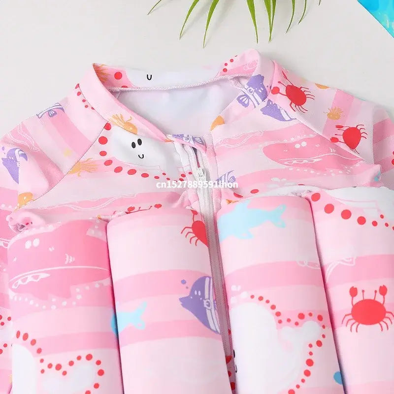 Splash & Play: Cartoon Float Rash Guard Swimsuit