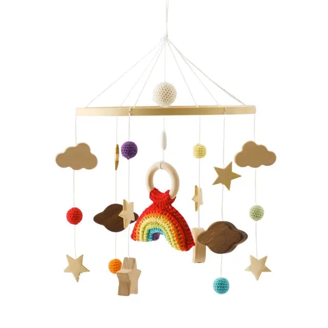 Crib Mobile Bed Bell with Calming Melodies and Rotating Characters