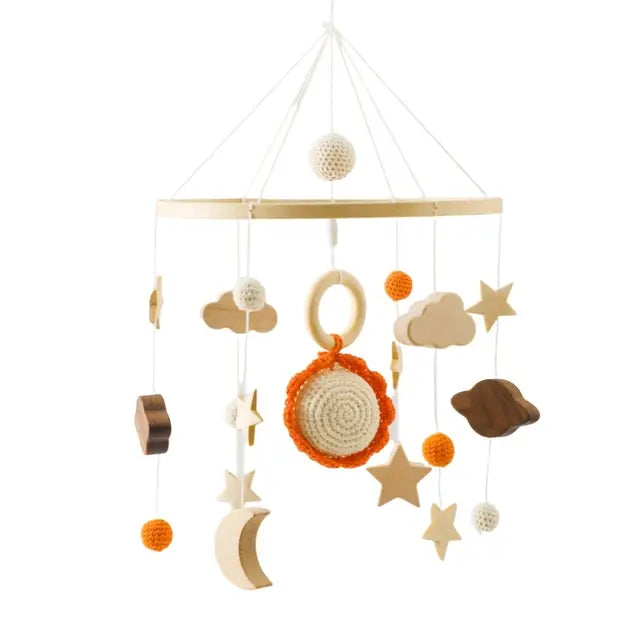 Crib Mobile Bed Bell with Calming Melodies and Rotating Characters