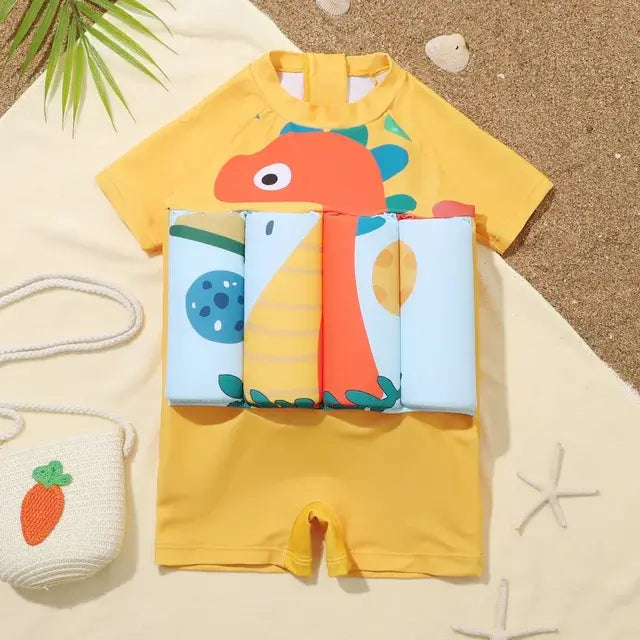 Splash & Play: Cartoon Float Rash Guard Swimsuit