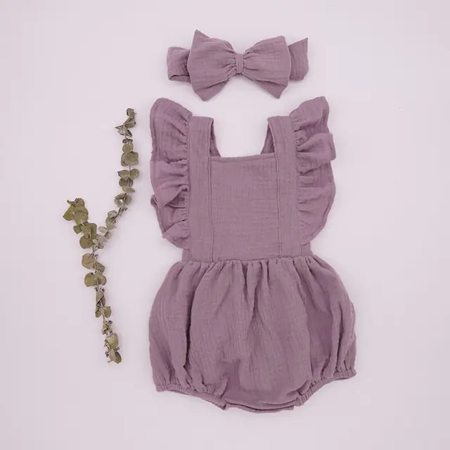 Pretty Organic Cotton Summer Playsuit for Girls