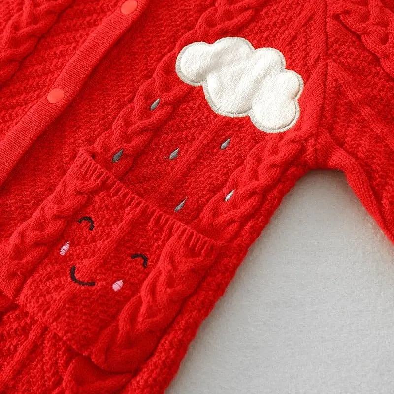 Charming Baby Crochet Romper – Soft Cotton, Playful Design