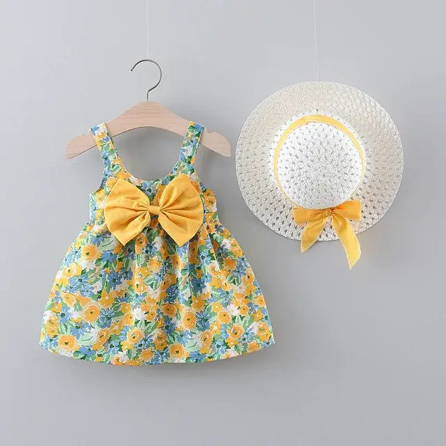 2pcs/Set Baby Girl Summer Floral Dresses