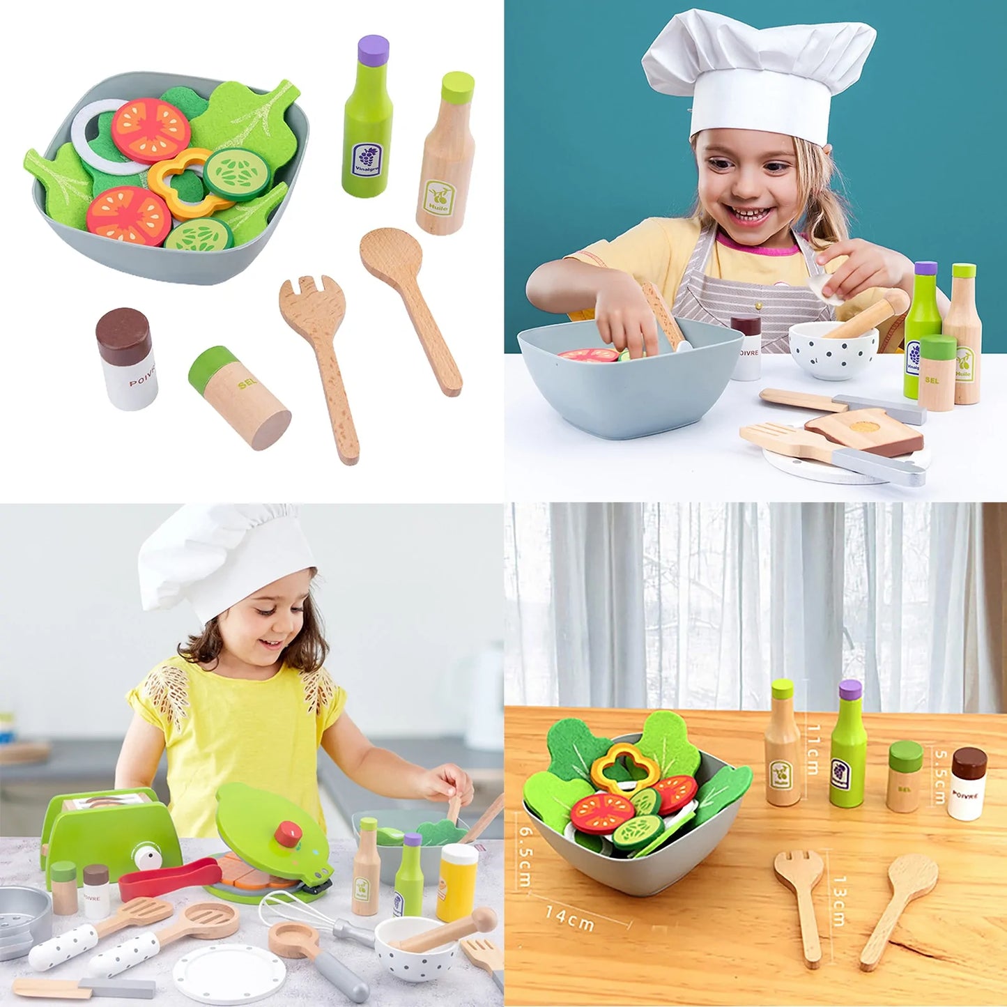 Wooden Pretend Kitchen Toy Set - Creative Role-Playing and Culinary Fun for Kids